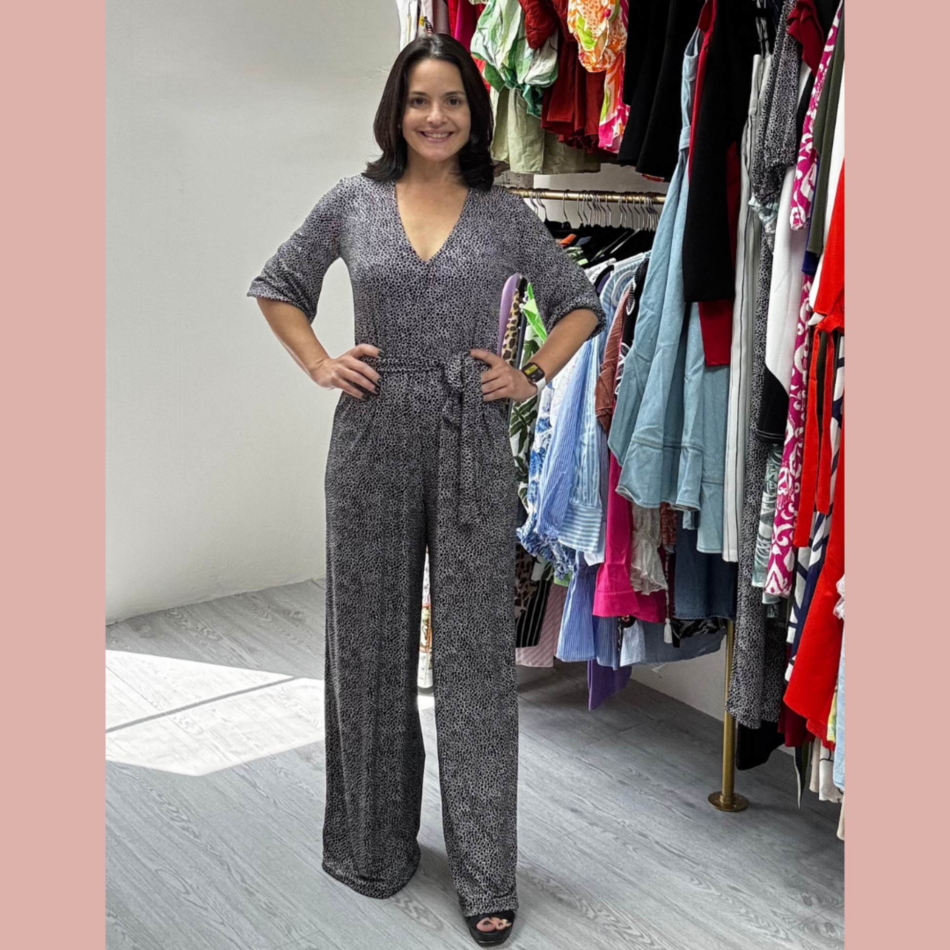 Black and white jumpsuit