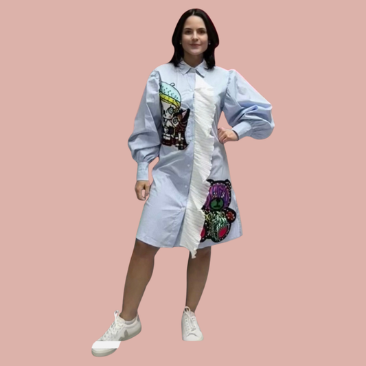 Long sleeves shirt dress