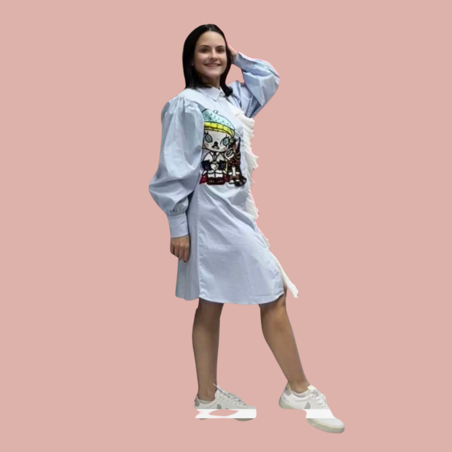 button down shirt dress