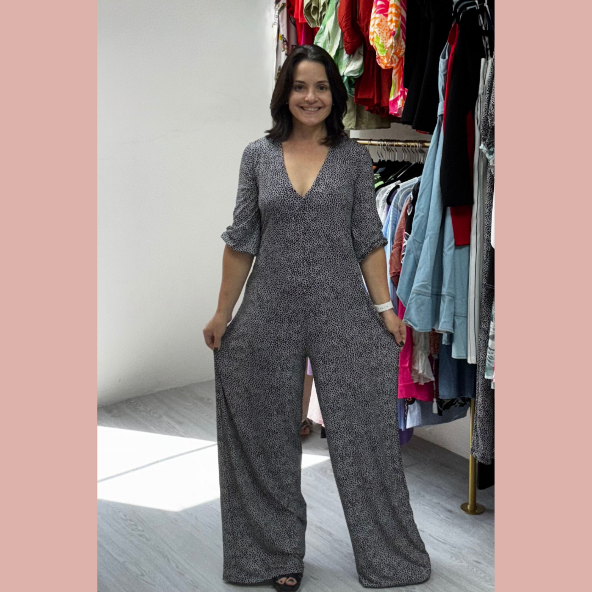 3/4 sleeves women's jumpsuit