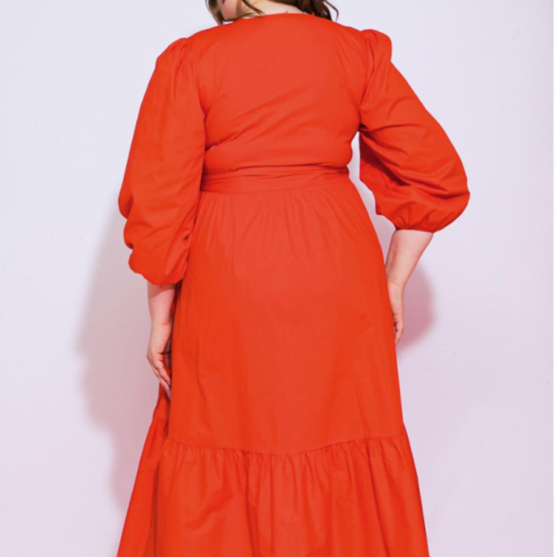 Red wrap around dress