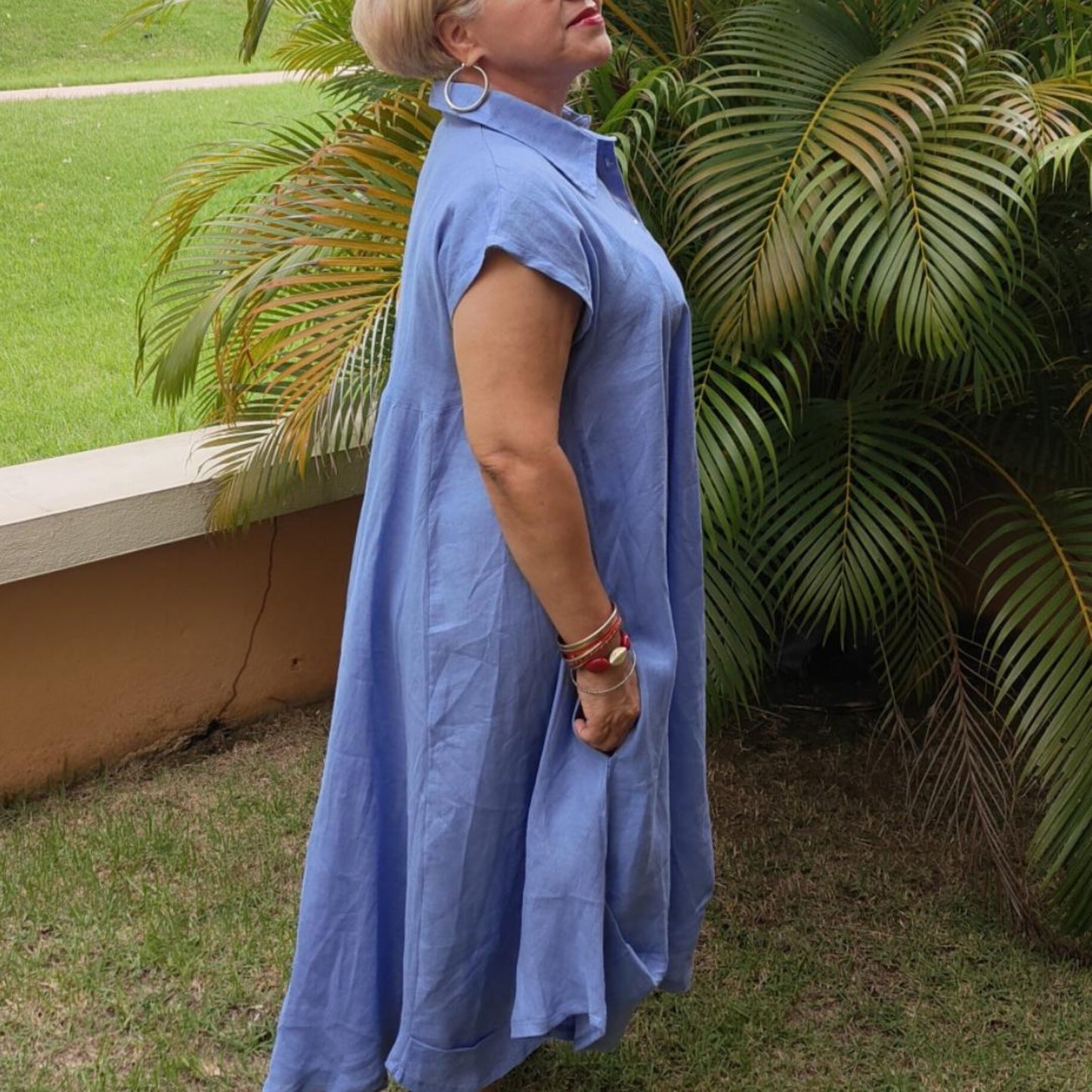 Linen midi dress