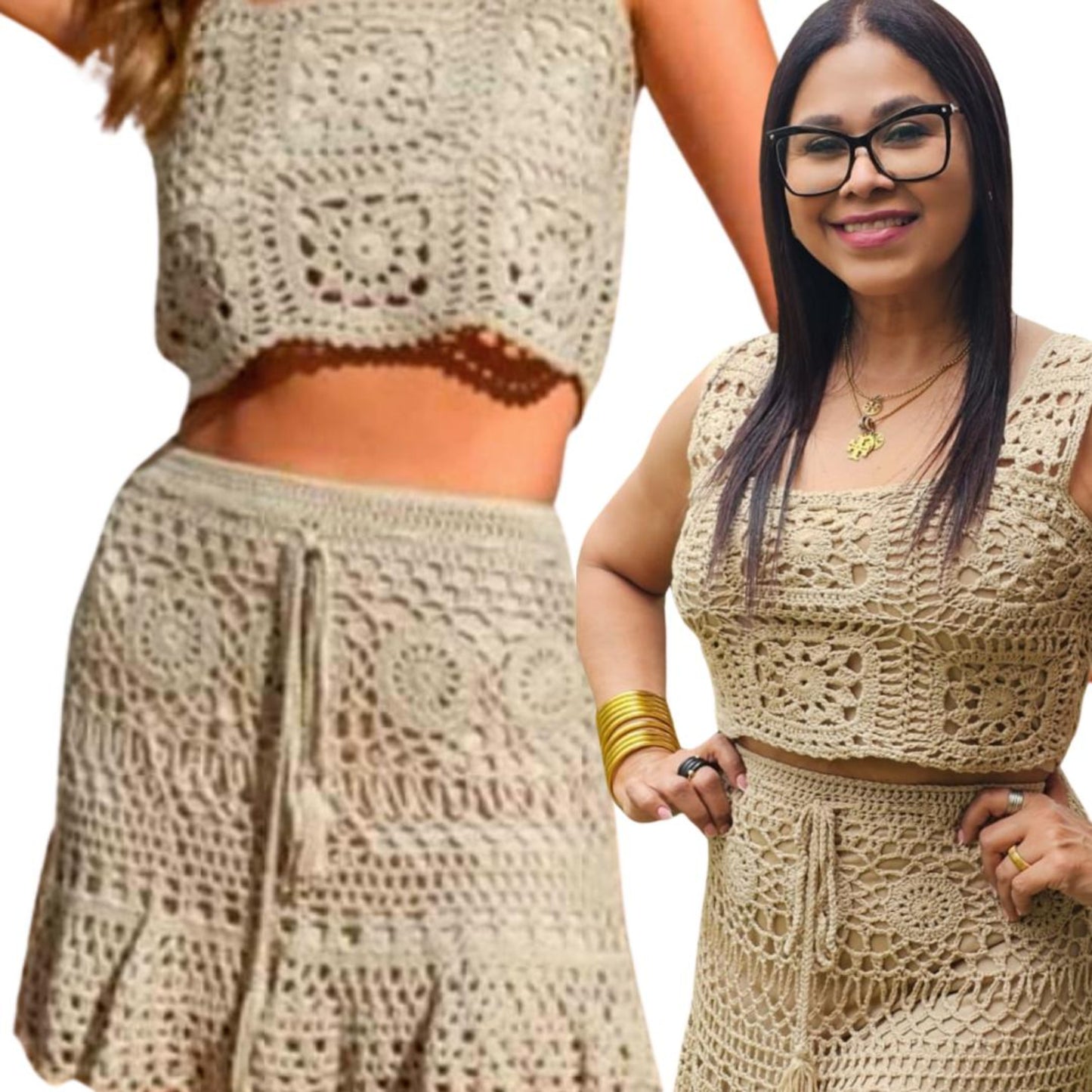 Crochet Set top and skirt