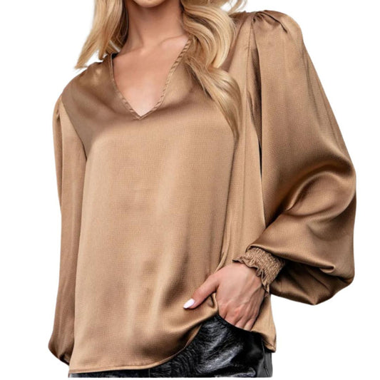 Satin long sleeves blouse