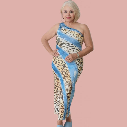 One shoulder slip dress