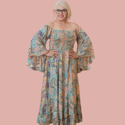 Off shoulder maxi dress